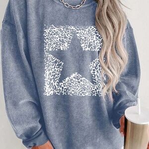 SHEIN Gray Star Graphic Sweatshirt